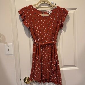 Floral Red Kids Dress, size Large